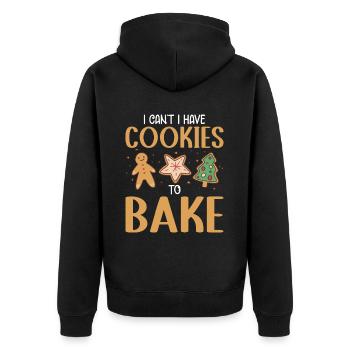 Kekse Backen Weihnachten Plätzchen Bäcker - Unisex Premium Bio Zip Hoodie - Schwarz - Hinten - Nico (187cm)