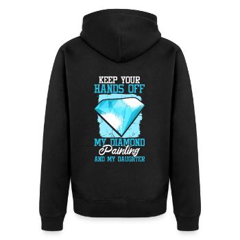 Embroidery Craft Hobby Diamond Painter Diamond - Unisex Premium Organic Zip Hoodie - black - Back - Nico (187cm)