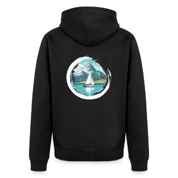 Sailboat, Sailing Ship, Sailing Yacht, Vintage Sailing - Unisex Premium Organic Zip Hoodie - black - Back - Nico (187cm)