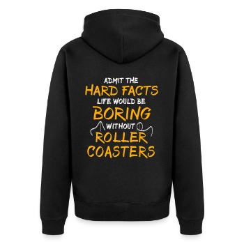 Roller Coaster Amusement Park Roller Coaster Lovers - Unisex Premium Organic Zip Hoodie - black - Back - Nico (187cm)