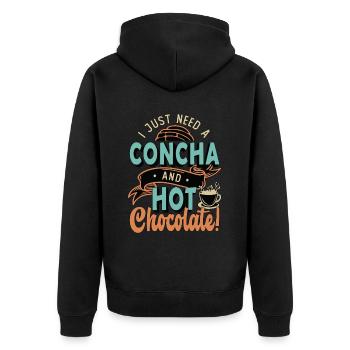 Conchas, j’ai juste besoin d’une concha et d’un pain de coquille sucré - Veste à capuche bio Premium Unisexe - noir - Dos - Nico (187cm)
