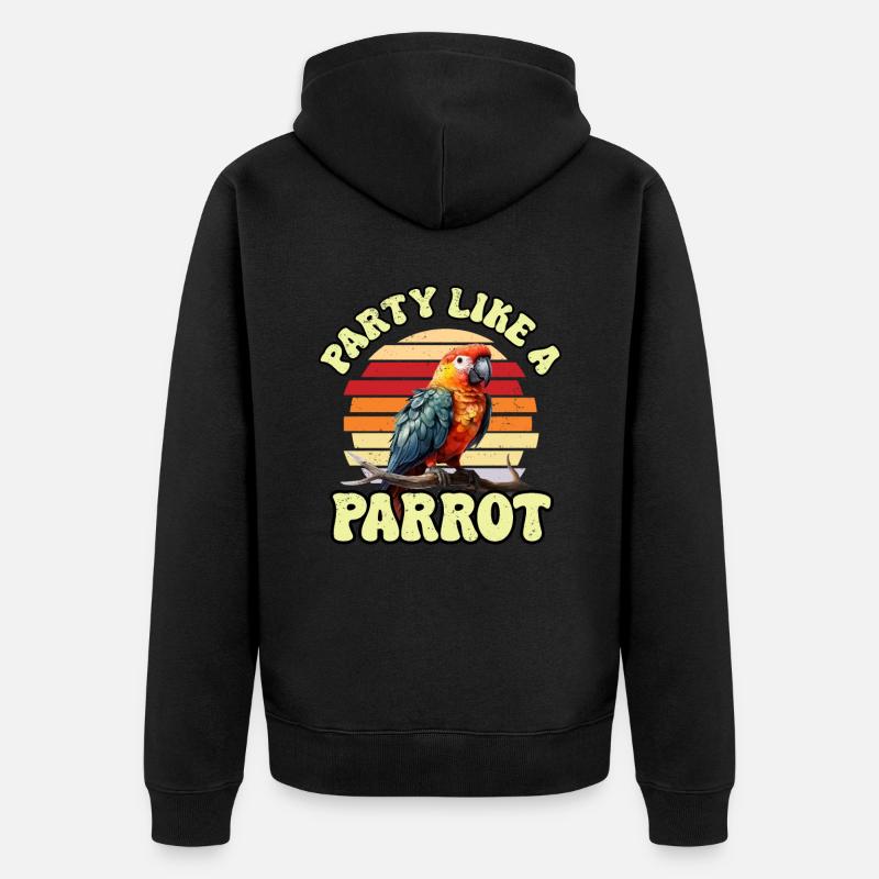 Perruche Perruche Oiseau Perruche Propriétaire - Veste à capuche bio Premium Unisexe - noir
