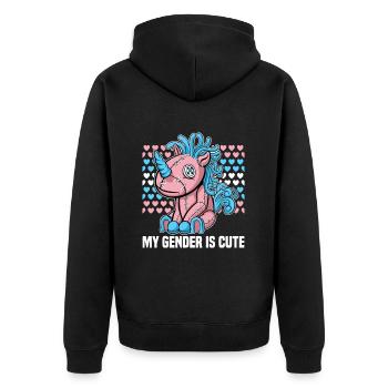 Bisexell Transgender Pride Day LGBT - Unisex Premium Organic Zip Hoodie - black - Back - Nico (187cm)