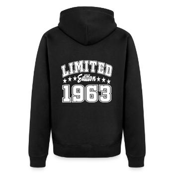 Édition limitée 1963 - Veste à capuche bio Premium Unisexe - noir - Dos - Nico (187cm)