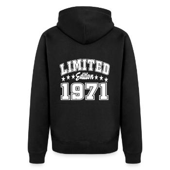 Édition limitée 1971 - Veste à capuche bio Premium Unisexe - noir - Dos - Nico (187cm)