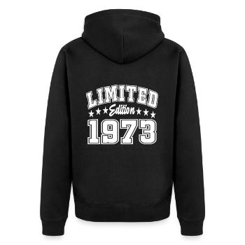 Édition limitée 1973 - Veste à capuche bio Premium Unisexe - noir - Dos - Nico (187cm)