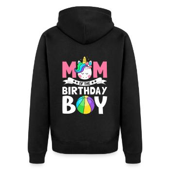 Basketballspieler - Unisex Premium Bio Zip Hoodie - Schwarz - Hinten - Nico (187cm)