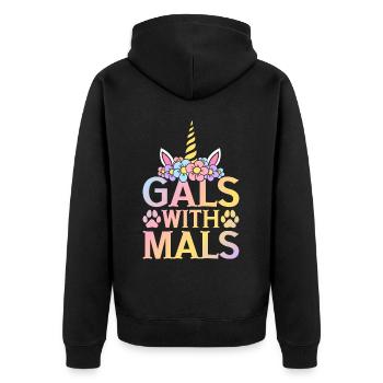 Chien Belge Malinois Girl - Veste à capuche bio Premium Unisexe - noir - Dos - Nico (187cm)