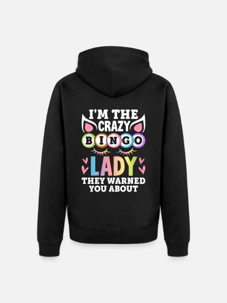 Bingo-Kartenspiel - Unisex Premium Bio Zip Hoodie - Schwarz
