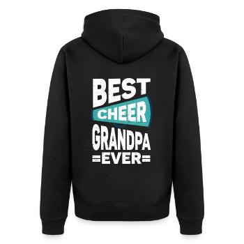Cheerleader Cheerleading Cheer Opa - Unisex Premium Bio Zip Hoodie - Schwarz - Hinten - Nico (187cm)