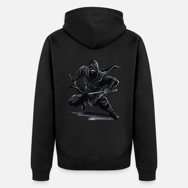 Guerrier ninja - Veste à capuche bio Premium Unisexe - noir