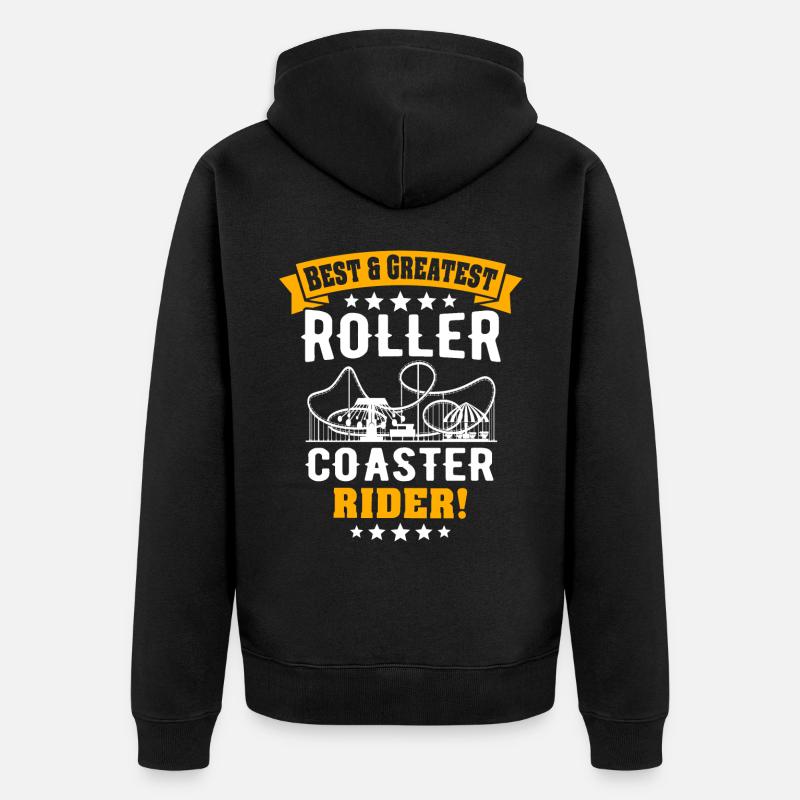 Achterbahn Roller Coaster - Unisex Premium Bio Zip Hoodie - Schwarz