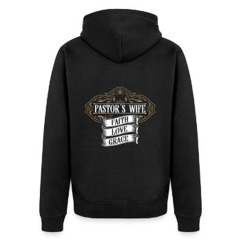 L’épouse du pasteur Jesus Christian Church appréciation - Veste à capuche bio Premium Unisexe - noir - Dos - Nico (187cm)
