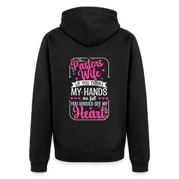 Pasteur Femme Jésus Appréciation de l’Église Chrétienne - Veste à capuche bio Premium Unisexe - noir - Dos - Nico (187cm)