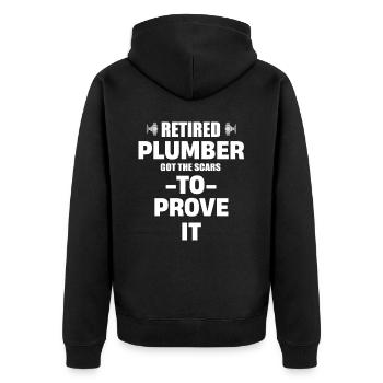 Rohrklempner Im Ruhestand Hat Die Narben, Um Zu - Unisex Premium Bio Zip Hoodie - Schwarz - Hinten - Nico (187cm)
