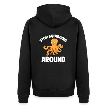 Hören Sie Auf, Um Meerestierpfleger Zu - Unisex Premium Bio Zip Hoodie - Schwarz - Hinten - Nico (187cm)