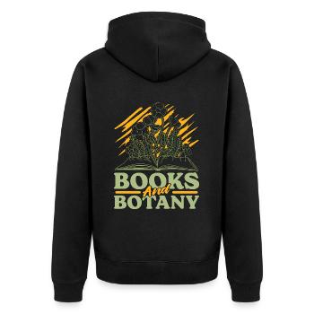 Books And Botany Botanical Garden Loves Planting - Unisex Premium Organic Zip Hoodie - black - Back - Nico (187cm)