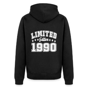Édition limitée 1990 - Veste à capuche bio Premium Unisexe - noir - Dos - Nico (187cm)