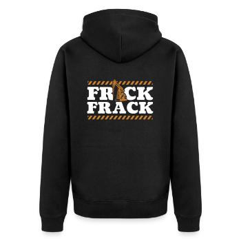Oilfield Oil Rig Fracking - Unisex Premium Organic Zip Hoodie - black - Back - Nico (187cm)