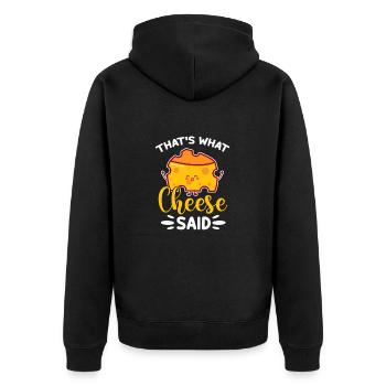 Cheese Cheesecake Food Gift - Unisex Premium Organic Zip Hoodie - black - Back - Nico (187cm)