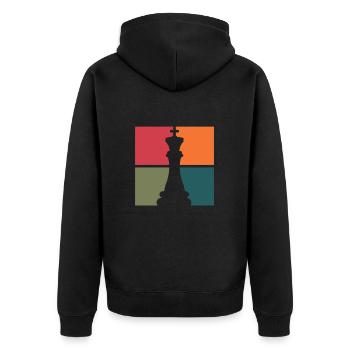Chess Chessboard Checkmate Chess Player - Unisex Premium Organic Zip Hoodie - black - Back - Nico (187cm)