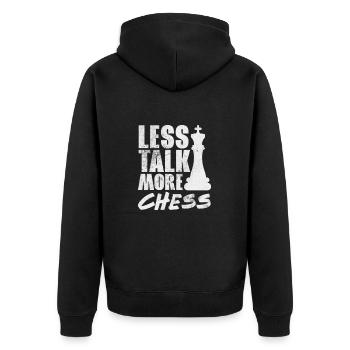 Chess Chessboard Checkmate Chess Player - Unisex Premium Organic Zip Hoodie - black - Back - Nico (187cm)