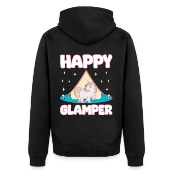 Glamping Wohnmobil Camping - Unisex Premium Bio Zip Hoodie - Schwarz - Hinten - Nico (187cm)