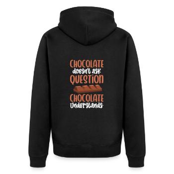 Chocolat Chocolat Nourriture Cacao Cadeau - Veste à capuche bio Premium Unisexe - noir - Dos - Nico (187cm)