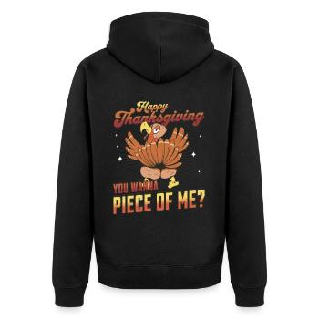 Joyeux Thanksgiving - Wanna Piece Of Me Turkey Day - Veste à capuche bio Premium Unisexe - noir - Dos - Nico (187cm)