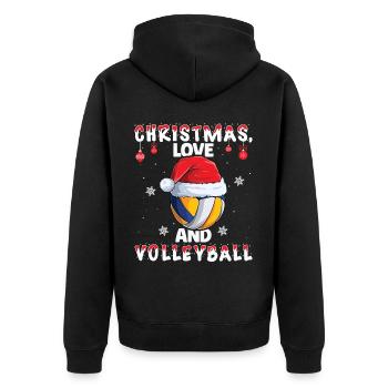 Joueur De Volley-ball Équipe Club Noël, Amour - Veste à capuche bio Premium Unisexe - noir - Dos - Nico (187cm)