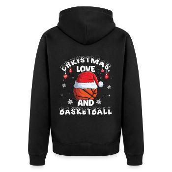 Joueur de basket-ball Équipe Club Noël Amour - Veste à capuche bio Premium Unisexe - noir - Dos - Nico (187cm)