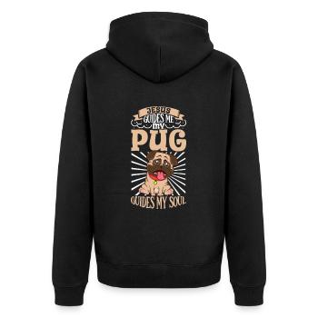 Jesus and My Pug - Unisex Premium Organic Zip Hoodie - black - Back - Nico (187cm)