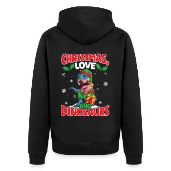 Dino Boy Enfants Noël Amour Dinosaure - Veste à capuche bio Premium Unisexe - noir - Dos - Nico (187cm)