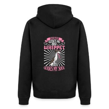 Jesus and My Whippet - Unisex Premium Organic Zip Hoodie - black - Back - Nico (187cm)