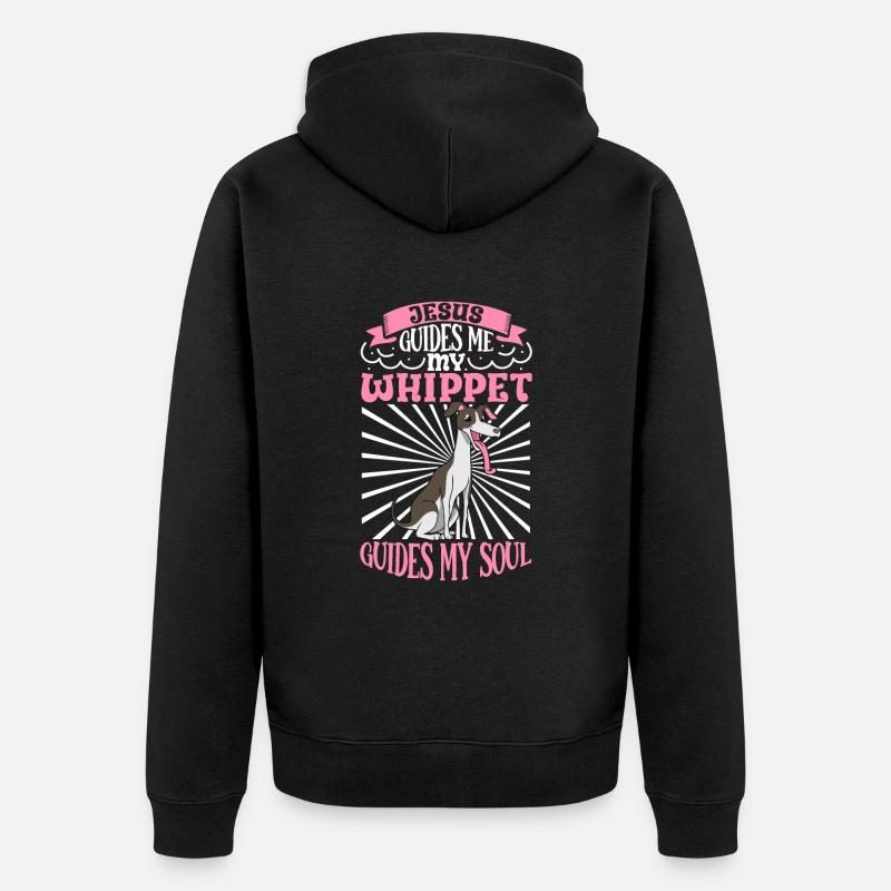 Jesus und mein Whippet - Unisex Premium Bio Zip Hoodie - Schwarz