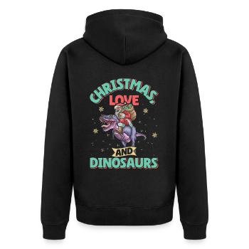 Dino Boy Enfants Noël Amour Dinosaure - Veste à capuche bio Premium Unisexe - noir - Dos - Nico (187cm)