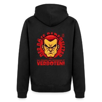 Der böse Bademeister: Springen Beckenrand verboten - Unisex Premium Bio Zip Hoodie - Schwarz - Hinten - Nico (187cm)