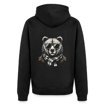 Ours brun Cool - Veste à capuche bio Premium Unisexe - noir - Dos - Nico (187cm)