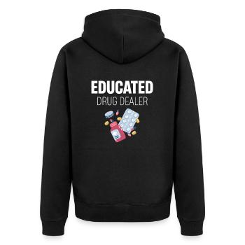 Trained Drug Dealer Chemistry Propofol - Unisex Premium Organic Zip Hoodie - black - Back - Nico (187cm)