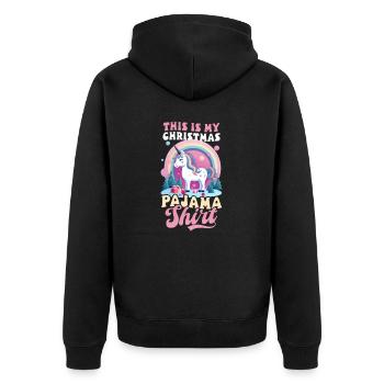 Licorne de Noël c’est mon pyjama de Noël - Veste à capuche bio Premium Unisexe - noir - Dos - Nico (187cm)