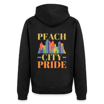 Atlanta City, Georgia, USA, Amerika, Vereinigte Staaten - Unisex Premium Bio Zip Hoodie - Schwarz - Hinten - Nico (187cm)