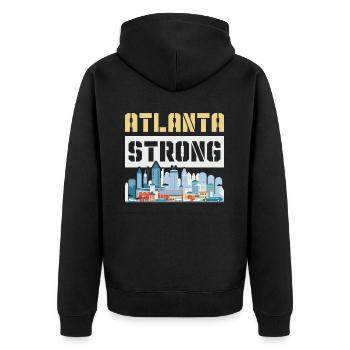 Atlanta City, Georgia, USA, Amerika, Vereinigte Staaten - Unisex Premium Bio Zip Hoodie - Schwarz - Hinten - Nico (187cm)