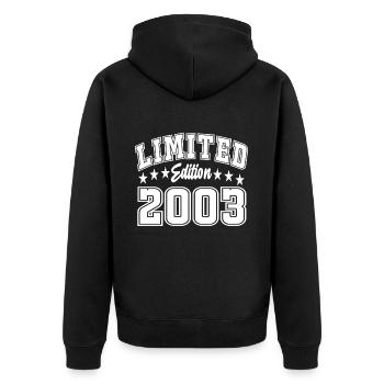 Édition limitée 2003 - Veste à capuche bio Premium Unisexe - noir - Dos - Nico (187cm)