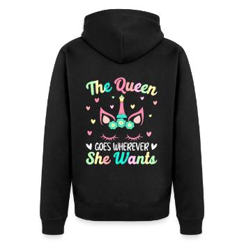 Chess Girl Chess Player - Unisex Premium Organic Zip Hoodie - black - Back - Nico (187cm)