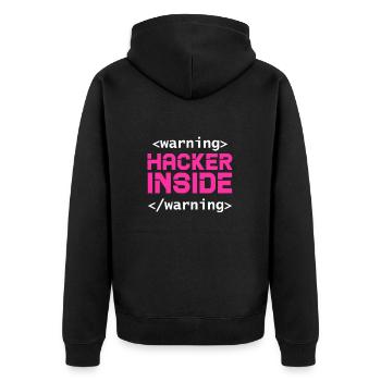 Hacker Coder Computerfreak Nerd Hacking Geschenk - Unisex Premium Bio Zip Hoodie - Schwarz - Hinten - Nico (187cm)
