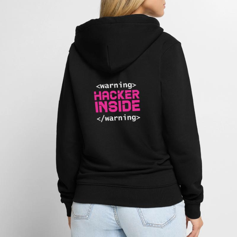 Hacker Coder Computer Hacking Gift Unisex Premium Organic Zip Hoodie