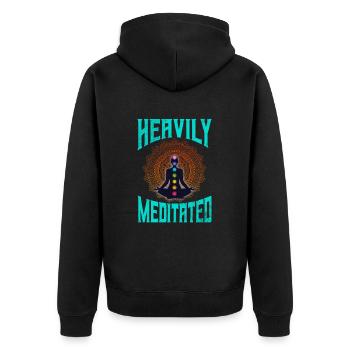 Méditation - Veste à capuche bio Premium Unisexe - noir - Dos - Nico (187cm)