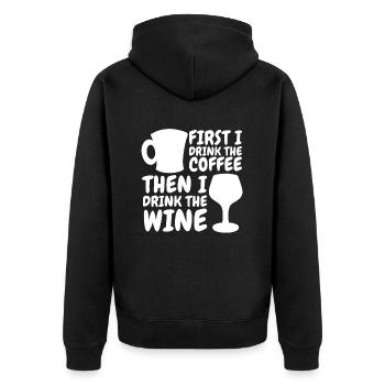 Café Café Café Vin - Veste à capuche bio Premium Unisexe - noir - Dos - Nico (187cm)