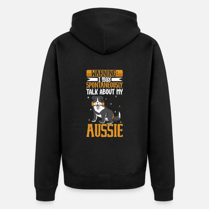 Amoureux du berger australien - Veste à capuche bio Premium Unisexe - noir