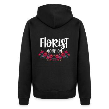 Cadeau de fleuriste, Designer Floral disant, fleuriste - Veste à capuche bio Premium Unisexe - noir - Dos - Nico (187cm)